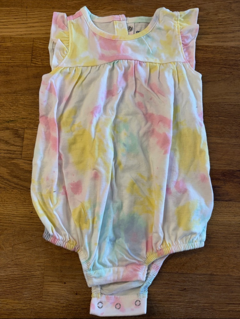 Old Navy Pastel Tie-Dye Infant Romper in Pink, Yellow & Light Blue